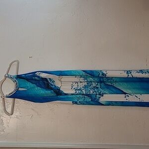 Blue water plastic Maxi dress